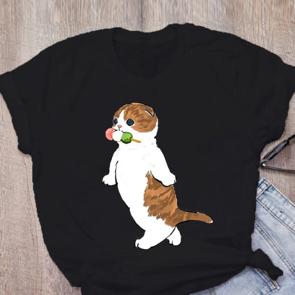 Cat Print Loose T-shirt