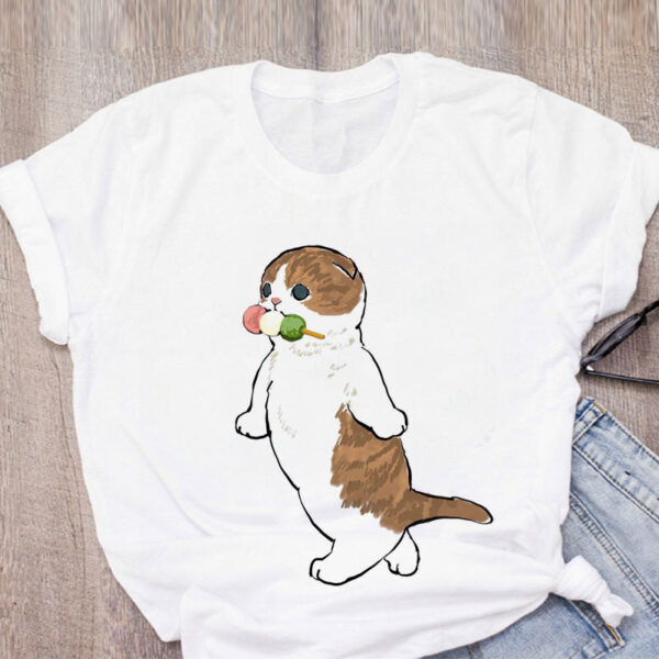 Cat Print Loose T-shirt