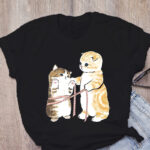 Cat Print Loose T-shirt