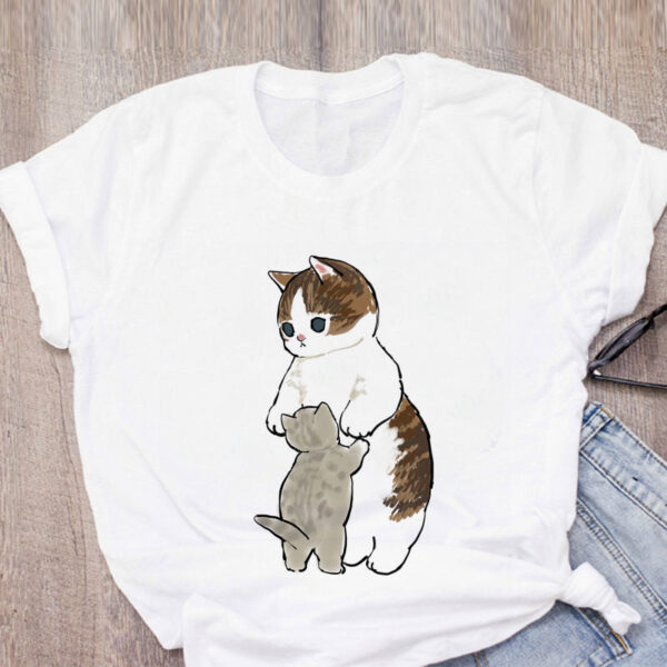 Cat Print Loose T-shirt