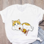 Cat Print Loose T-shirt