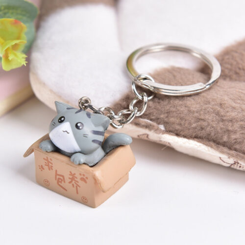 Cat In A Box Keychain