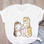 Cat Print Loose T-shirt