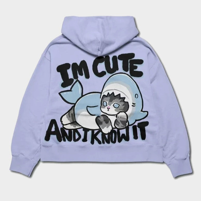 Im Cute And I Know It Shark Cat Hoodie