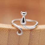 925 Sterling Silver Cat Tail Open Ring