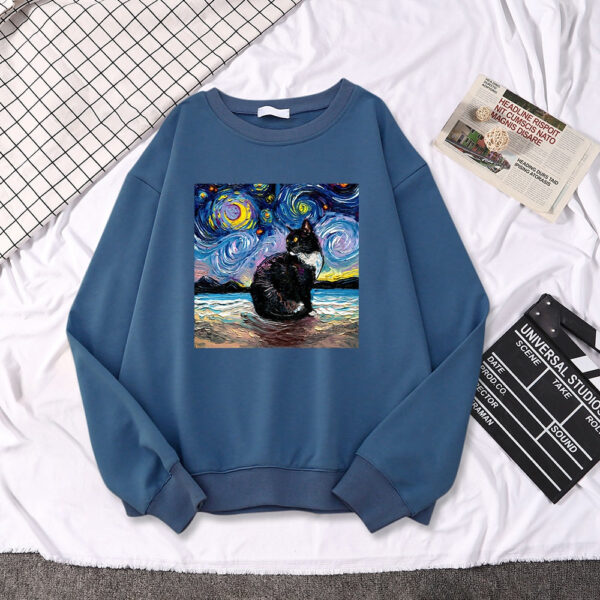 Starry Sky Cat Oversize Sweatshirt