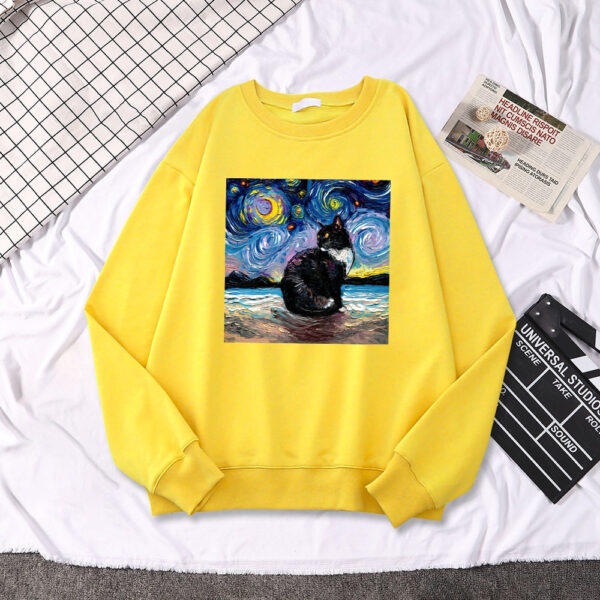 Starry Sky Cat Oversize Sweatshirt