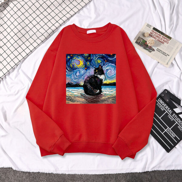Starry Sky Cat Oversize Sweatshirt