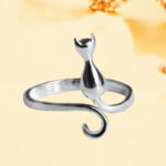 925 Sterling Silver Cat Tail Open Ring