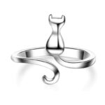 925 Sterling Silver Cat Tail Open Ring