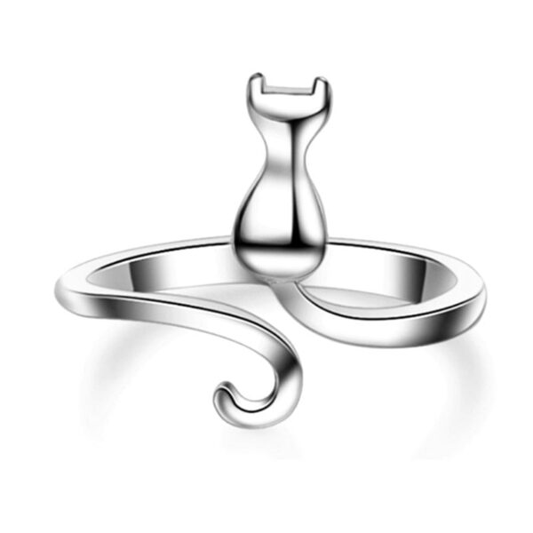 925 Sterling Silver Cat Tail Open Ring