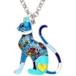 Elegant Floral Design Cat Shaped Necklace
